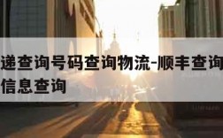 顺丰快递查询号码查询物流-顺丰查询快递单号查询信息查询