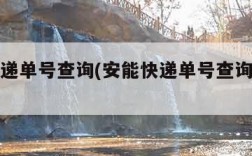 安能快递单号查询(安能快递单号查询免费查询)